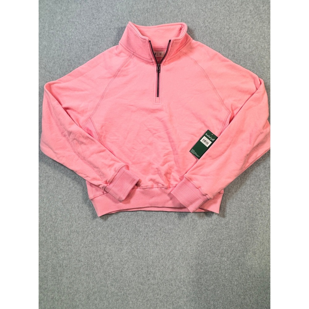 Barstool Golf Women Sporty Solid Half Zip Sweatshirt Pink Small XBAR17793-S NWT